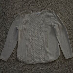 Charter Club Cable Knit Sweater - Light Gray